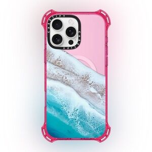 Casetfiy Bahama Beach Bounce Pink 16 Pro Max Case Ocean Beach Magsafe Drop Proof